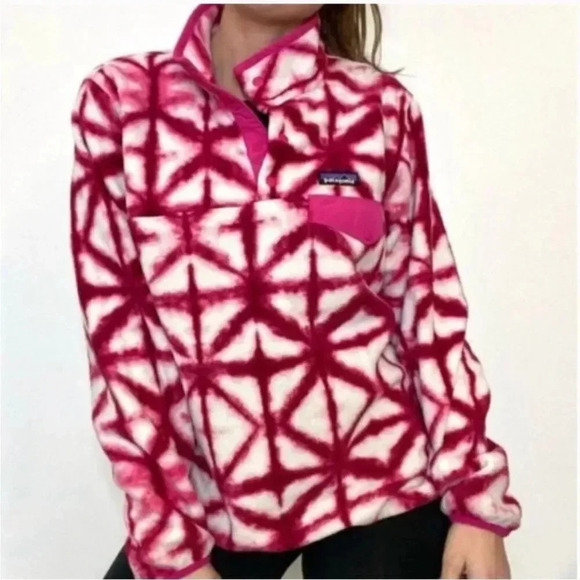 Patagonia Synchilla Tie-Dye Snap-T Fleece Diamond Dancer M | Winter Cozy Gift - Picture 1 of 8